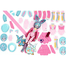 Load image into Gallery viewer, Mewky the Circus Ringmaster Cat Bunny DIY Doll Sewing Kit