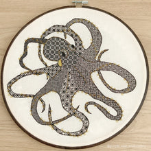 Load image into Gallery viewer, Tangles the Octopus - Blackwork Kit