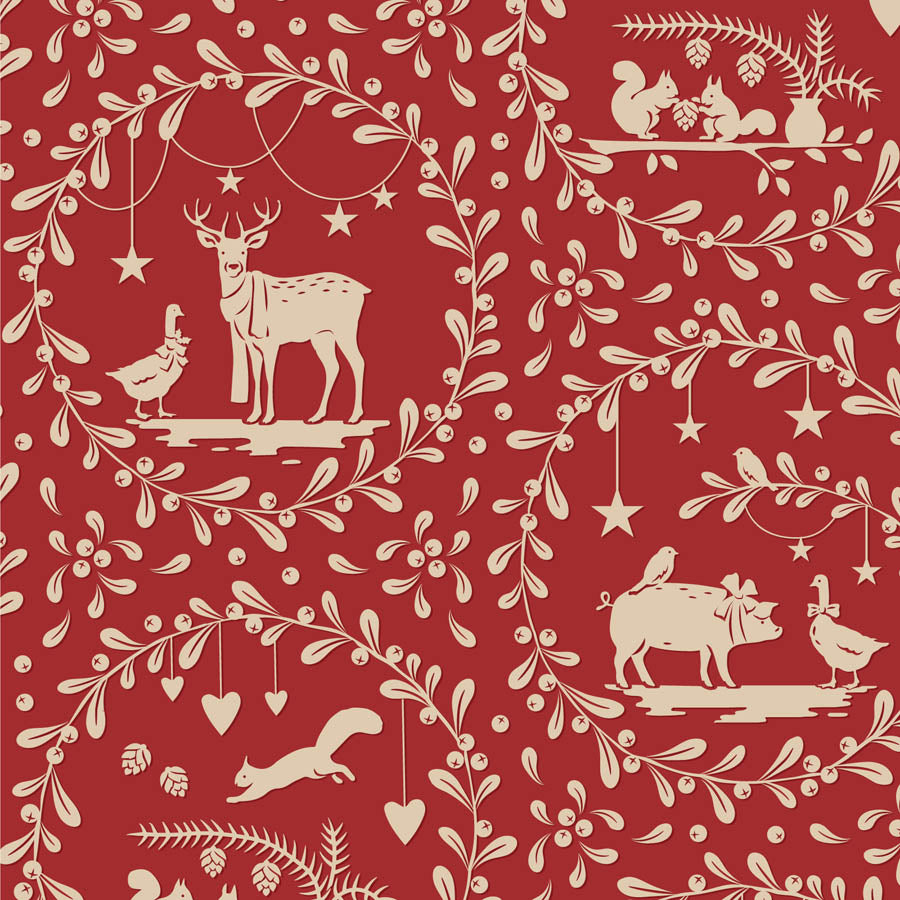 TILDA - Merry Little Christmas - Paperscenes - Burgundy