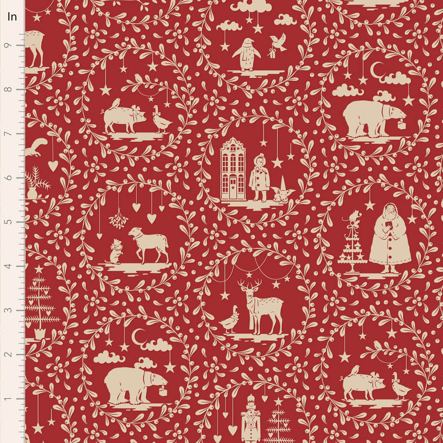TILDA - Merry Little Christmas - Paperscenes - Burgundy