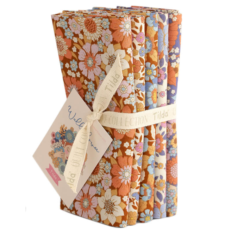 TILDA - Wallflower - Fat Quarter Bundle - Caramel / Thistle