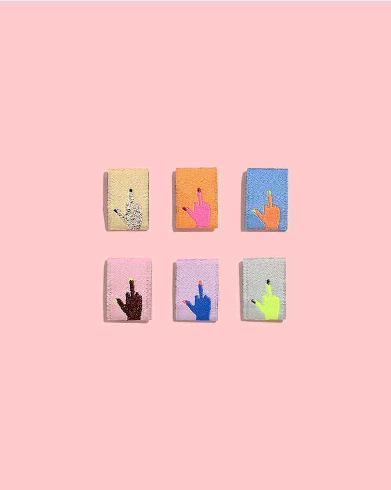 Middle Finger Mini Hands Labels