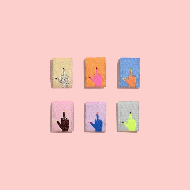 Middle Finger Mini Hands Labels