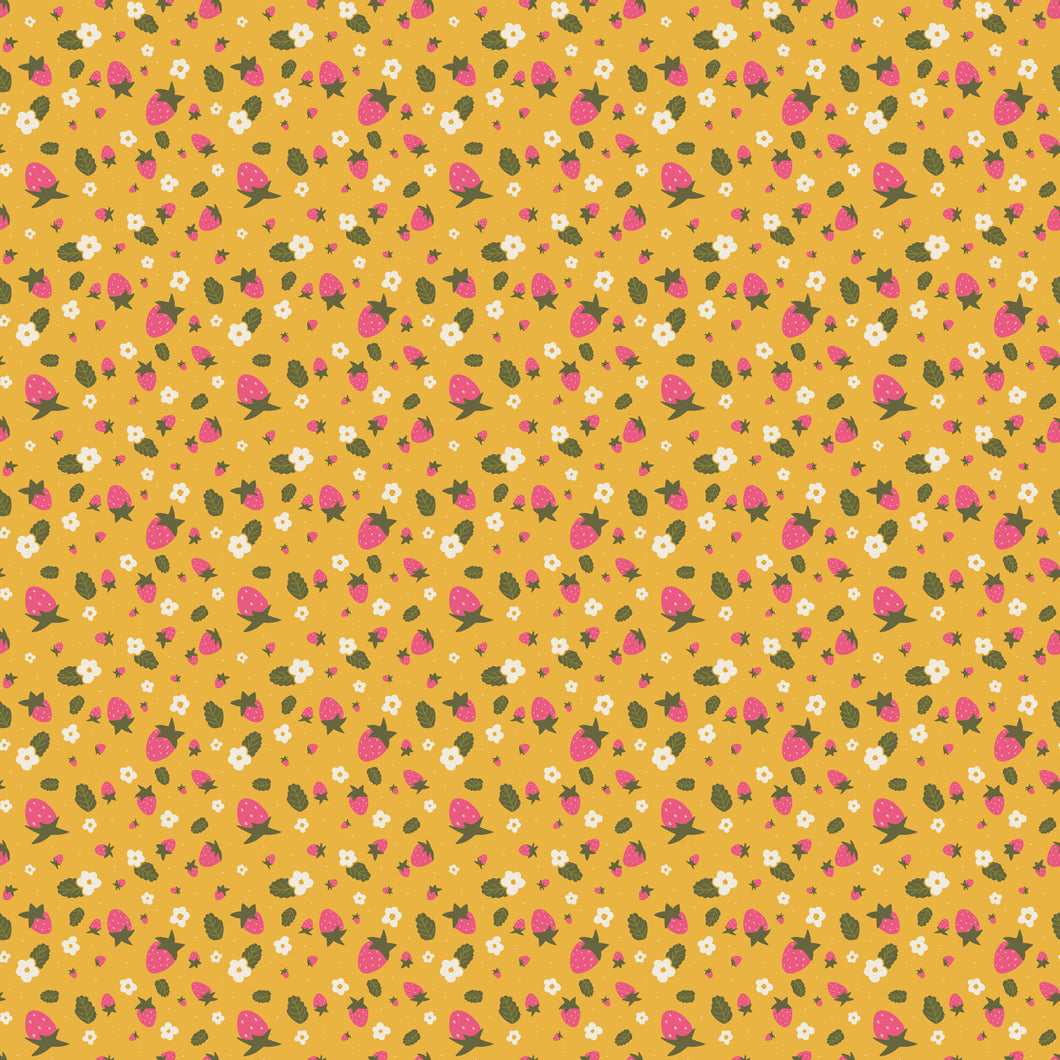 Joyful June - Strawberries in Ochre