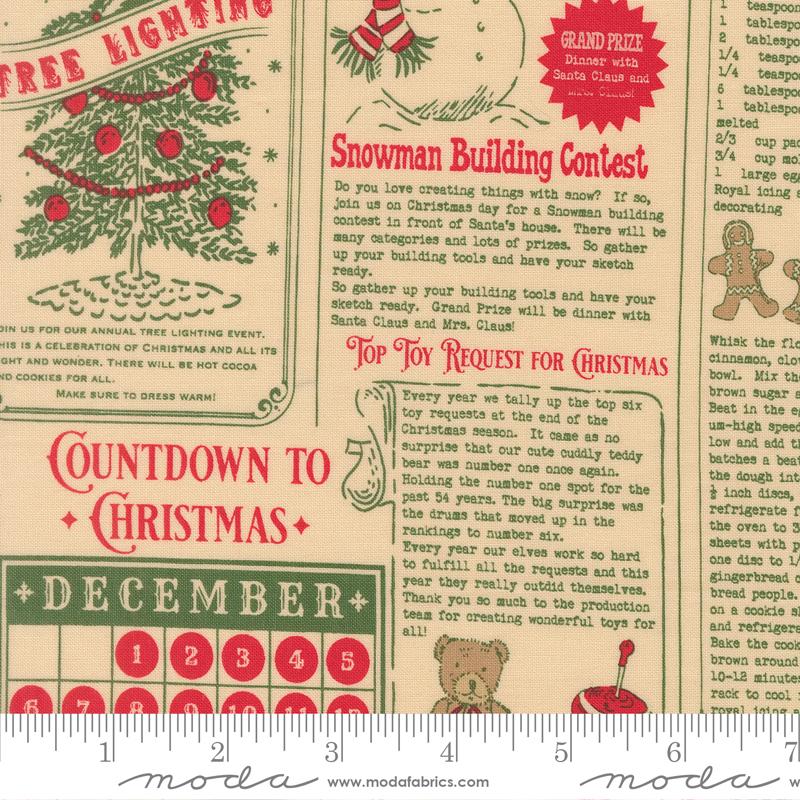 Holiday Cheer - North Pole News Text and Words Vintage Mewsprint - Natural - 20970 11