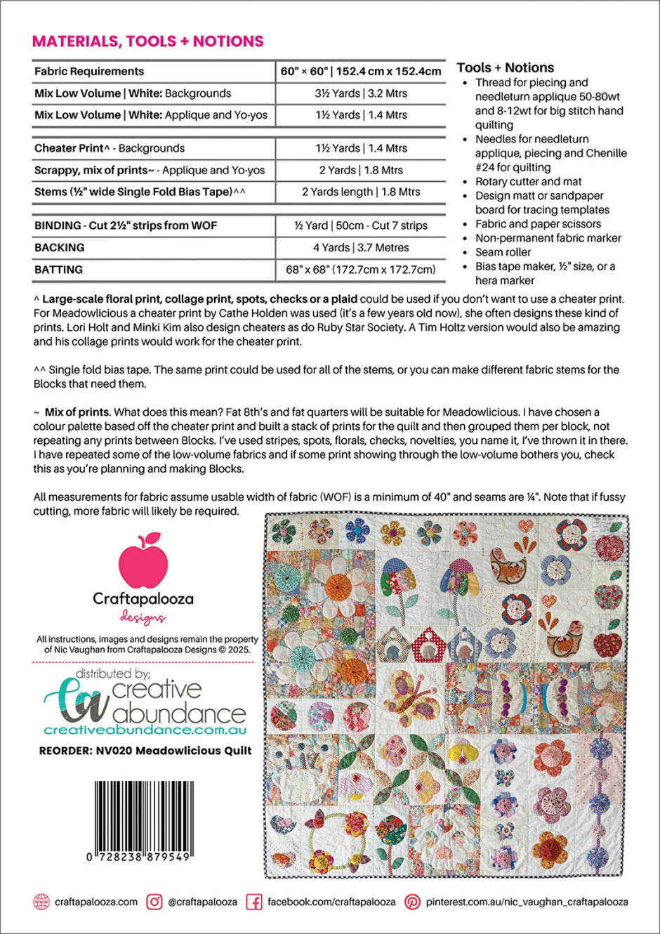 Meadowlicious Quilt Pattern