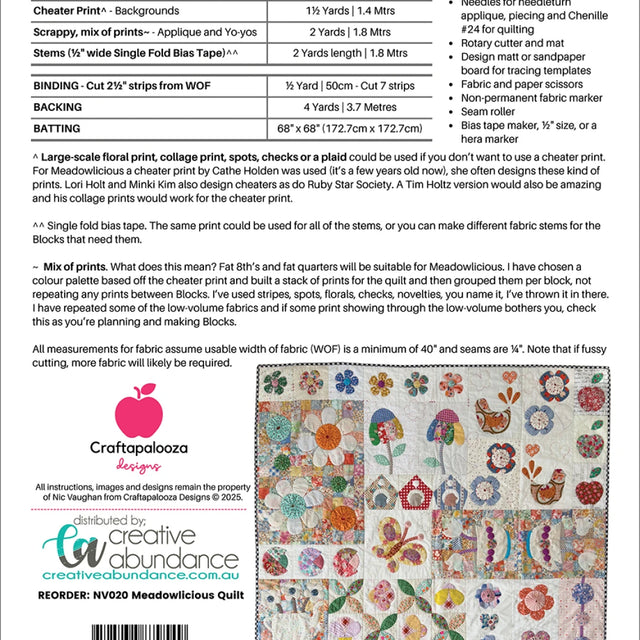 Meadowlicious Quilt Pattern
