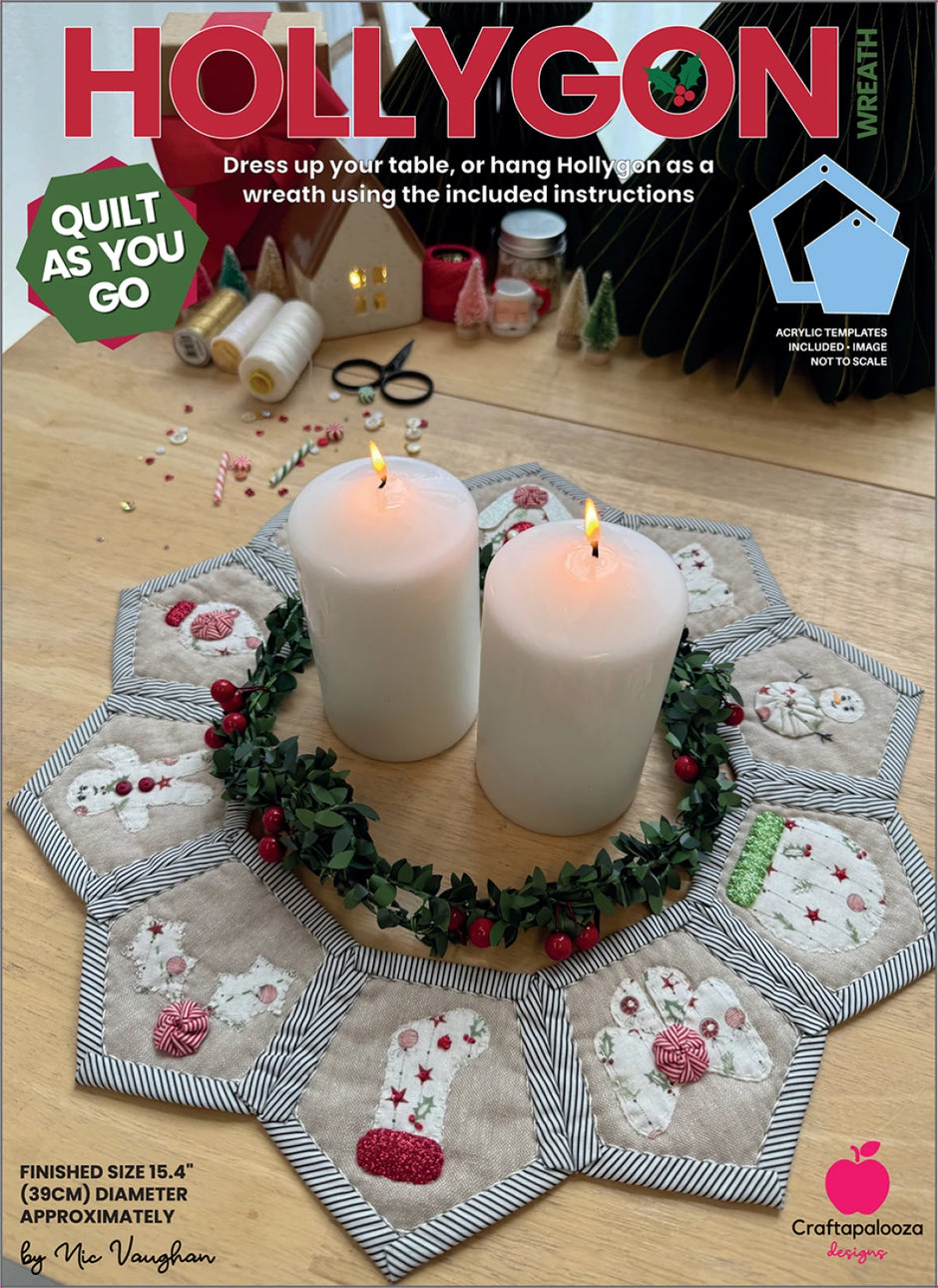 Hollygon Wreath Pattern & Templates