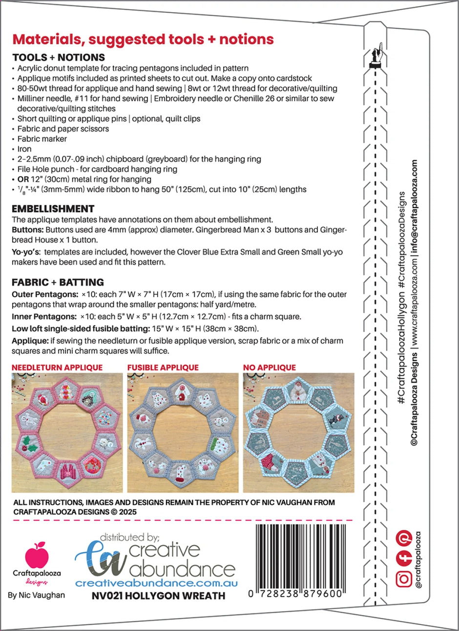 Hollygon Wreath Pattern & Templates