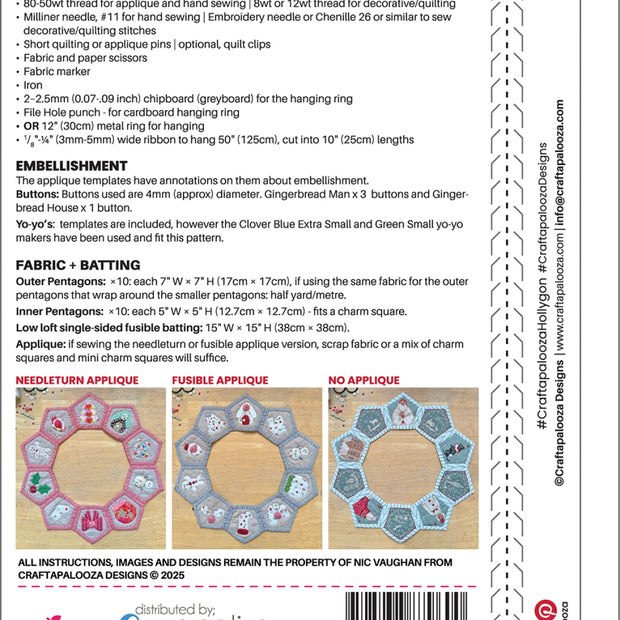 Hollygon Wreath Pattern & Templates
