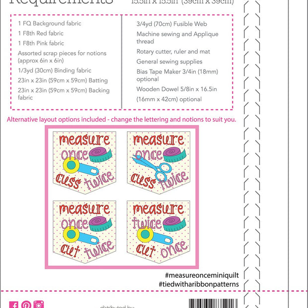 Measure Once Mini Quilt Pattern