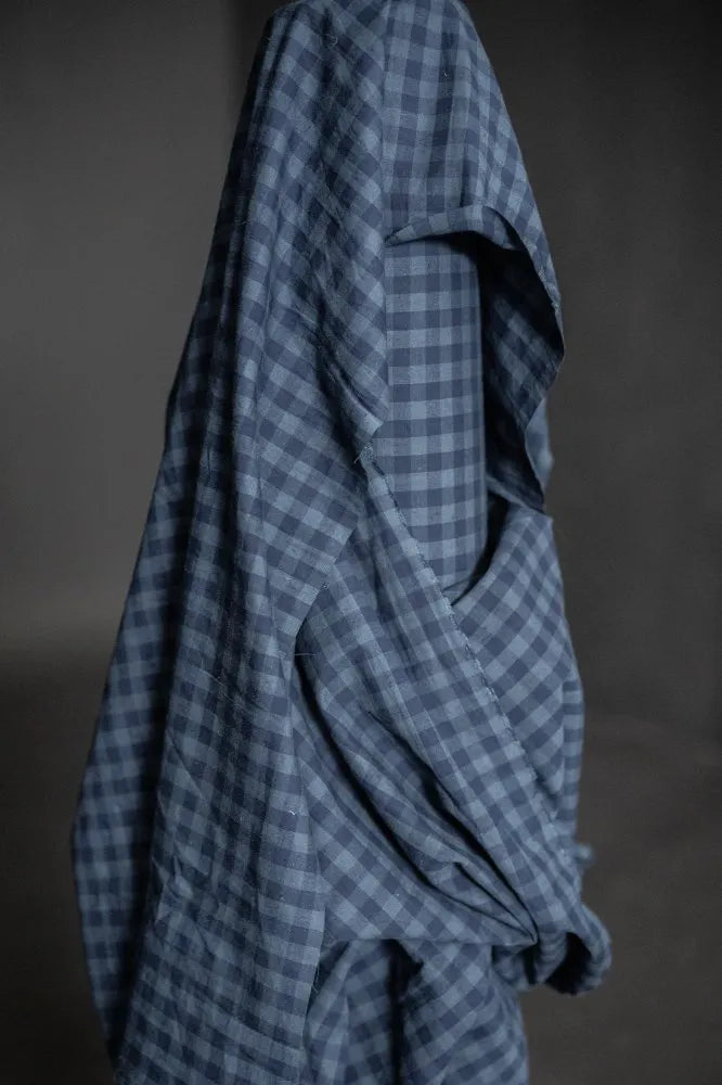 Uniform Blues Organic Cotton / Linen Check