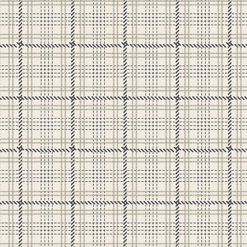 Highlands Flannel - Crosshatch Plaid - Oat Milk