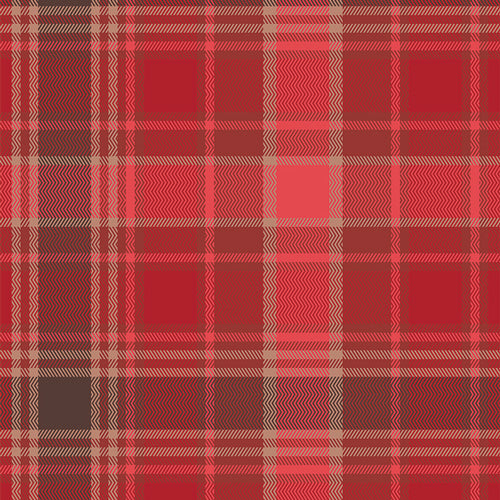 Highlands Flannel - Chevron Plaid - Cranberry