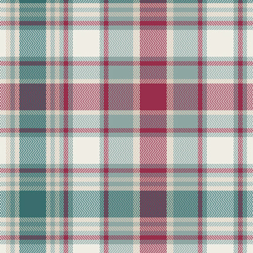 Highlands Flannel - Chevron Plaid - Eucalyptus