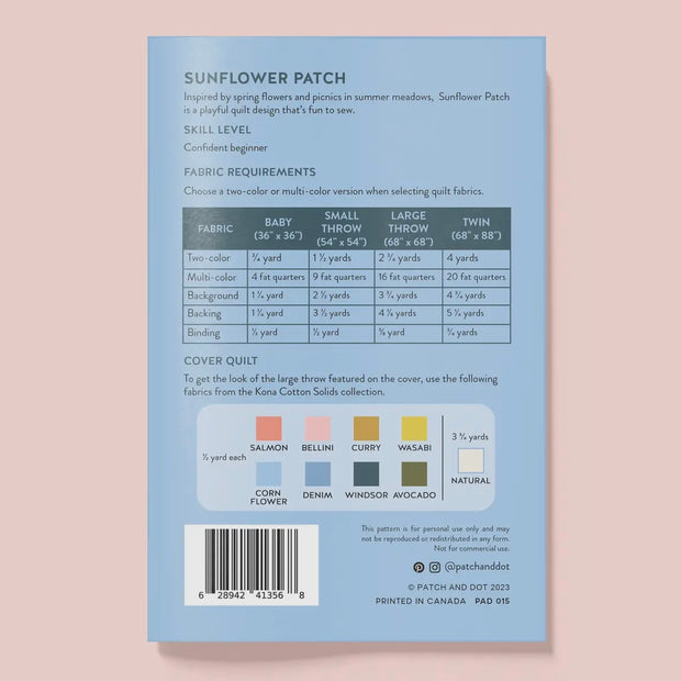 Sunflower Patch Quilt Pattern