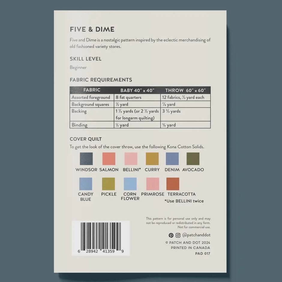 Five and Dime Quilt Pattern