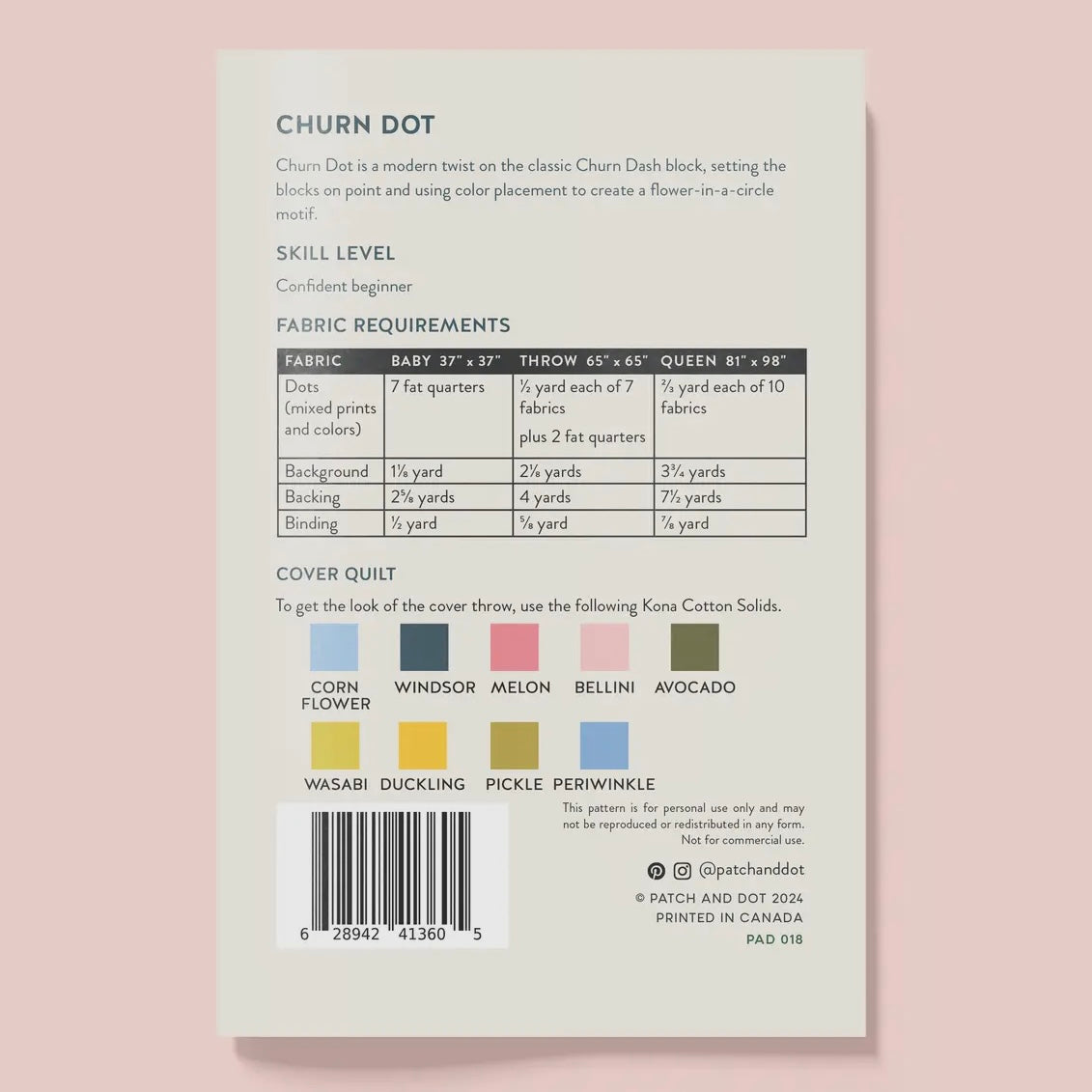 Churn Dot Quilt Pattern