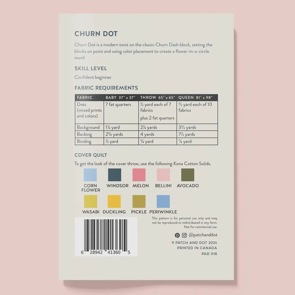 Churn Dot Quilt Pattern