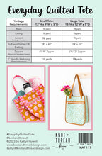 Load image into Gallery viewer, Everyday Quilted Tote Pattern
