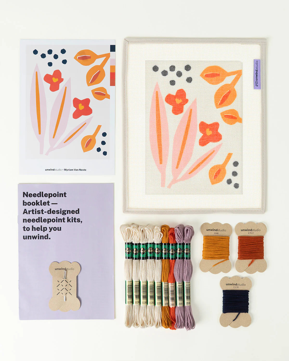 Paper Flowers by Myriam Van Neste Needlepoint Kit