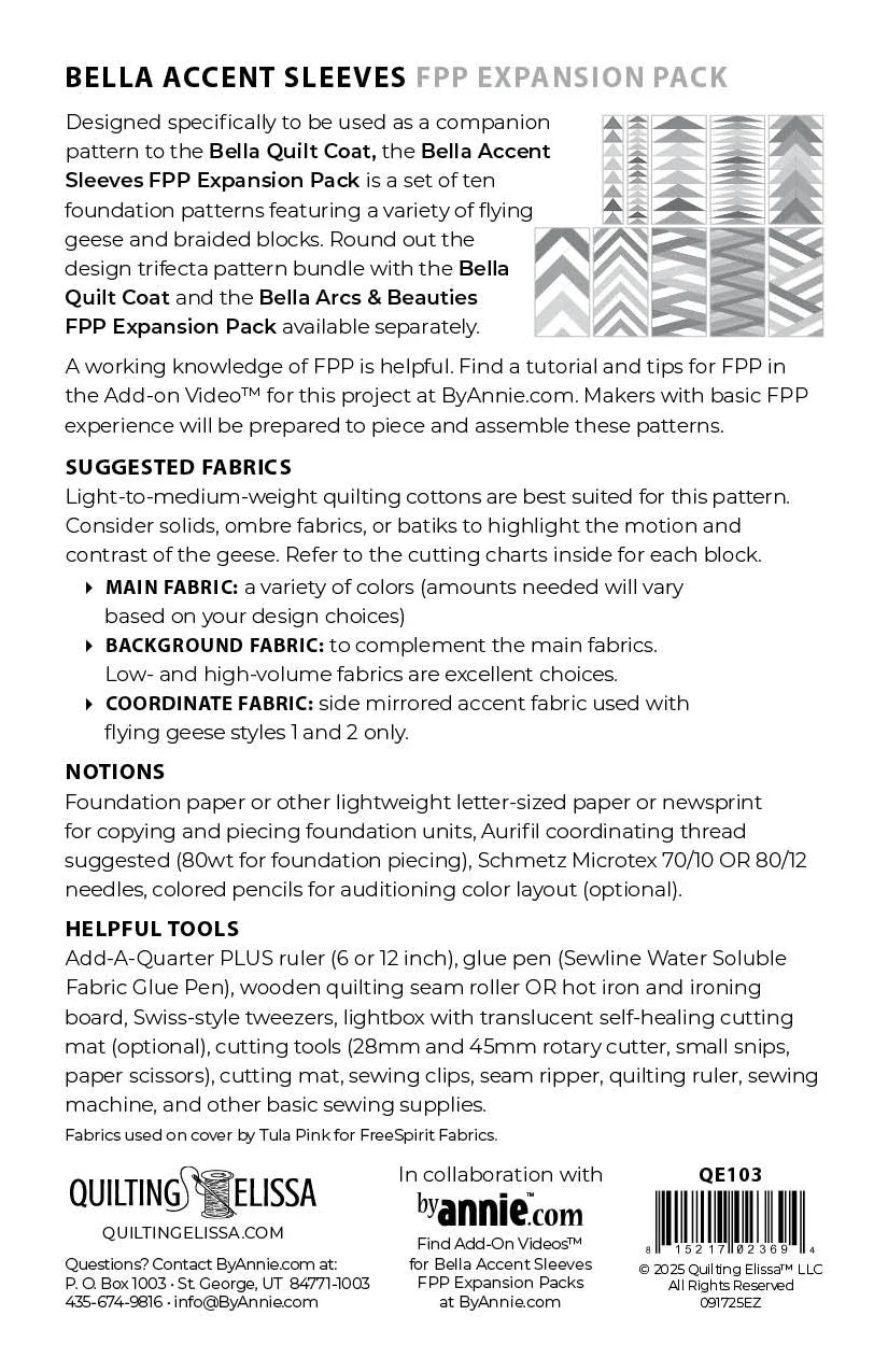 Accent Sleeves Expansion Pack for Bella Quilt Coat - PRINTED