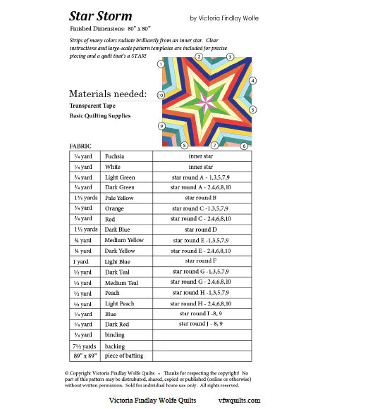 Star Storm Quilt Pattern