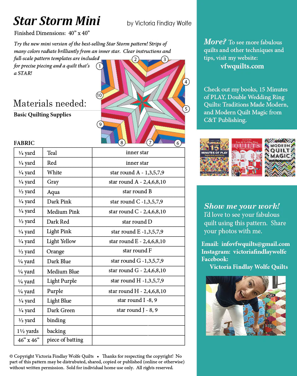 Star Storm Mini Quilt Pattern