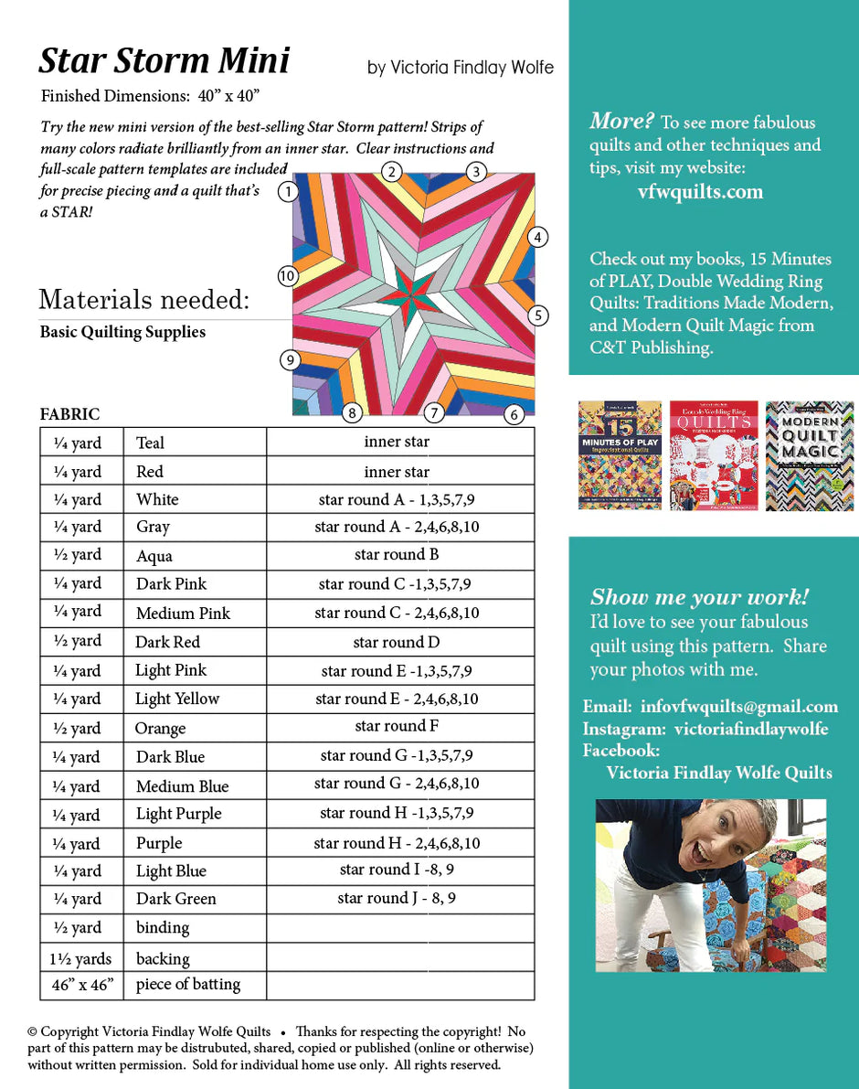 Star Storm Mini Quilt Pattern