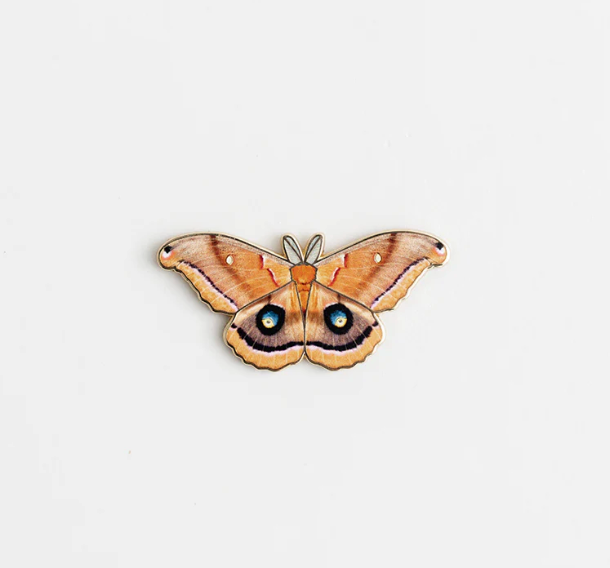 Polyphemus Moth  Enamel Pin
