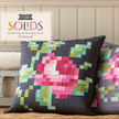 Garden Rose Embroidery Pillow Kit - CHARCOAL