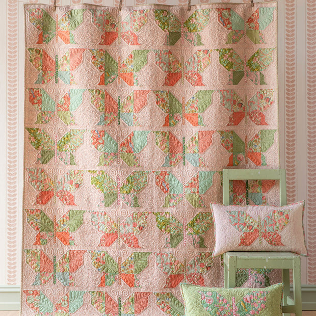 TILDA - Songbird - Butterflies Quilt Kit - Light Blue or Peach