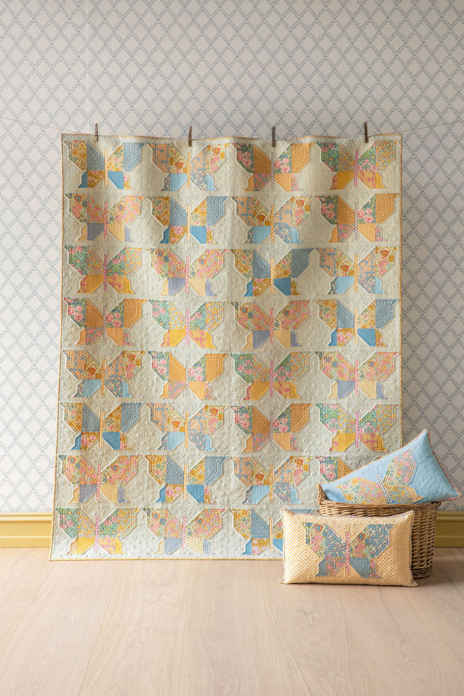 TILDA - Songbird - Butterflies Quilt Kit - Light Blue or Peach