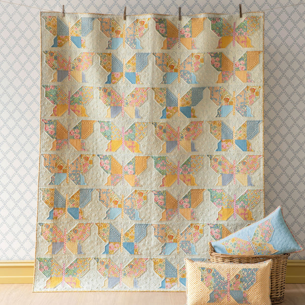 TILDA - Songbird - Butterflies Quilt Kit - Light Blue or Peach
