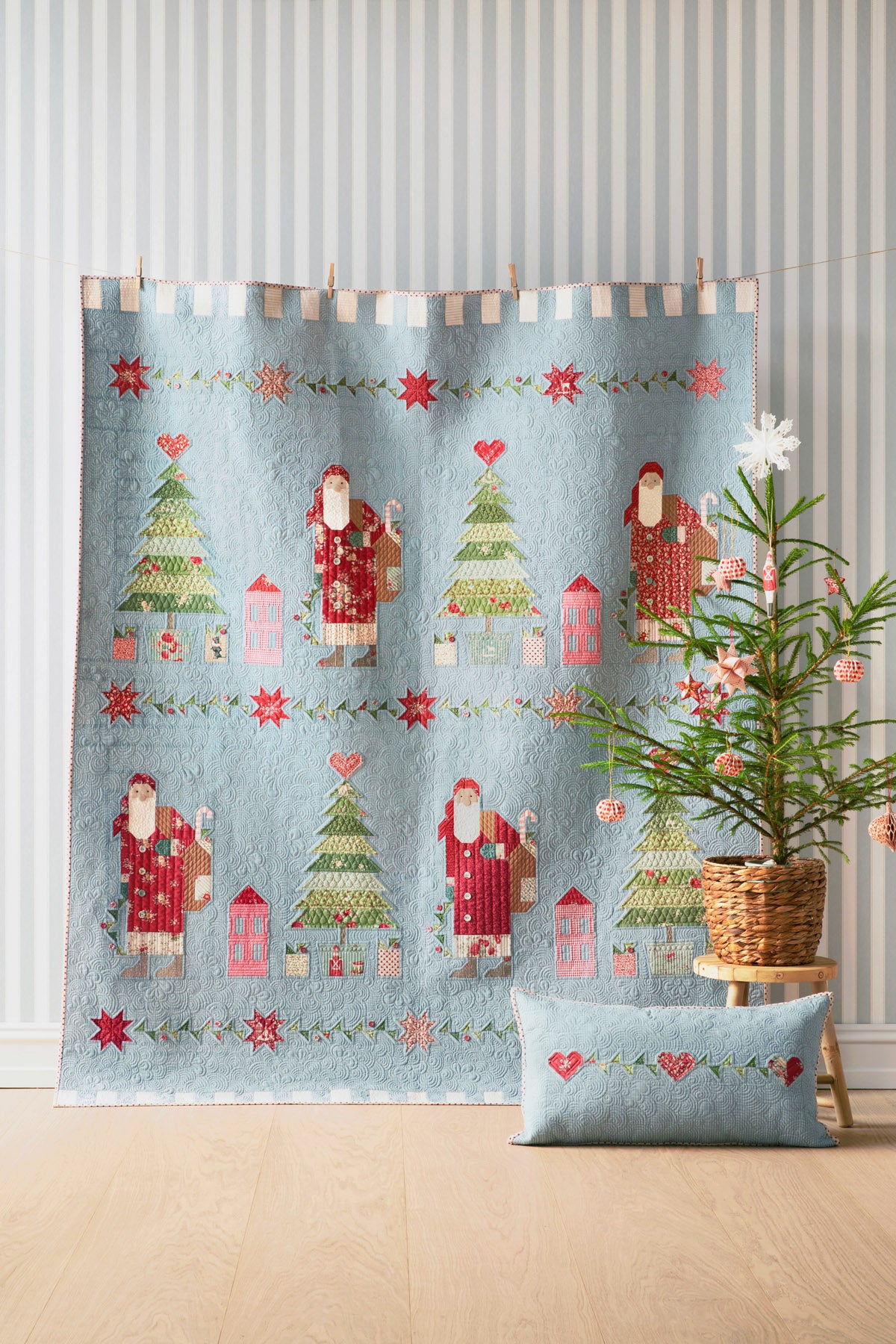TILDA - Merry Little Christmas - Dear Santa Quilt Kit - Plaid Stone OR Putty White - NO BUTTONS INCLUDED