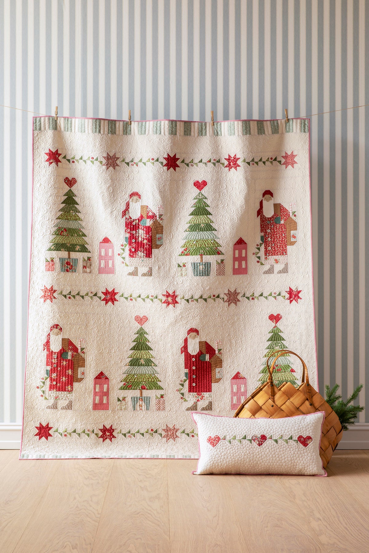 TILDA - Merry Little Christmas - Dear Santa Quilt Kit - Plaid Stone OR Putty White - NO BUTTONS INCLUDED