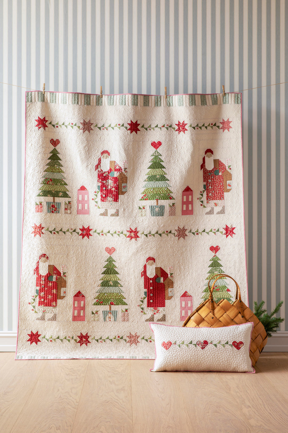 TILDA - Merry Little Christmas - Dear Santa Quilt Kit - Plaid Stone OR Putty White - NO BUTTONS INCLUDED