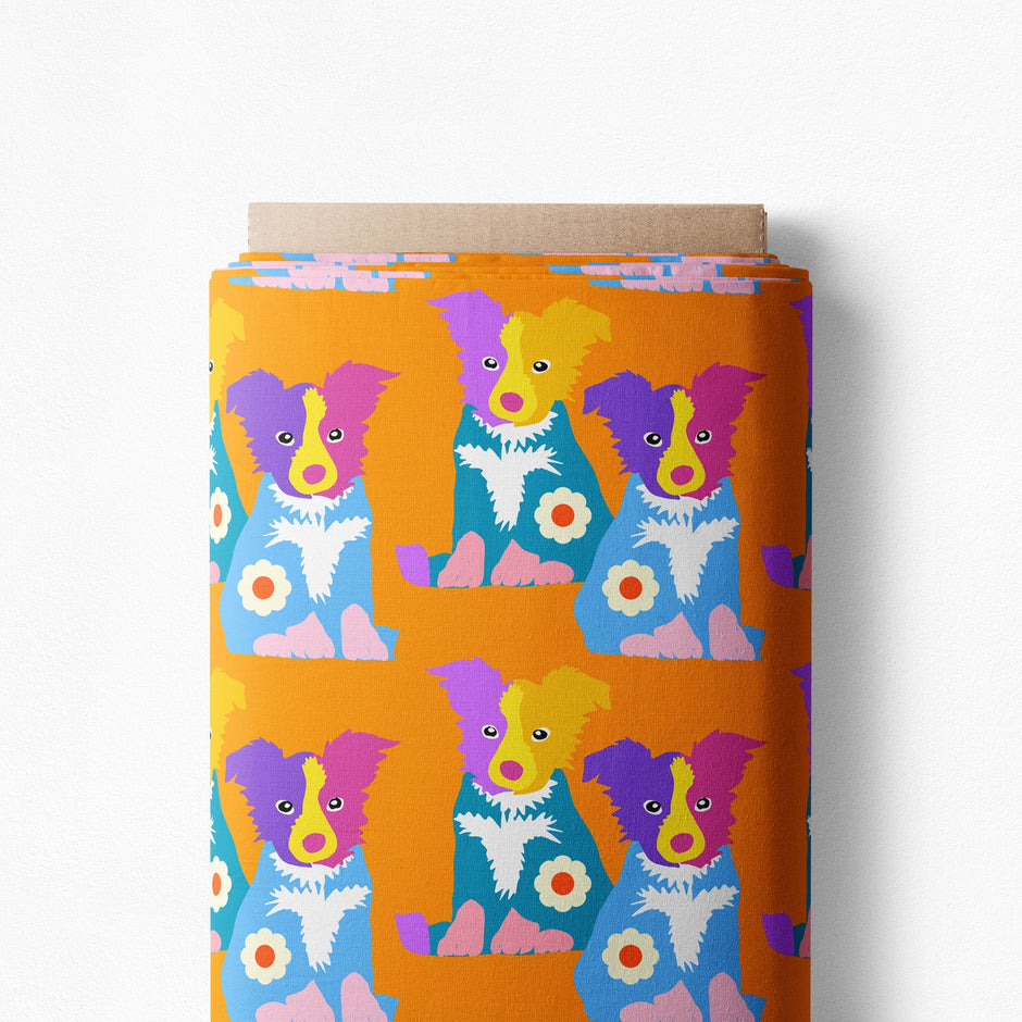Karina + Kind - Collie Cutie Orange - CANVAS - 1 m cut