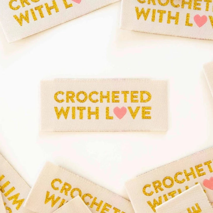Crocheted With Love Premium Woven Labels