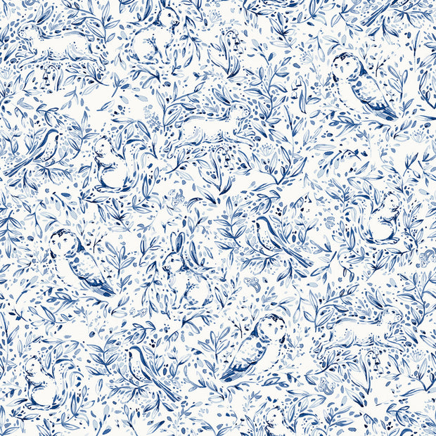 Forest Fauna - Woodland Toile in Blue