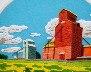 Grain Elevators Embroidery Kit