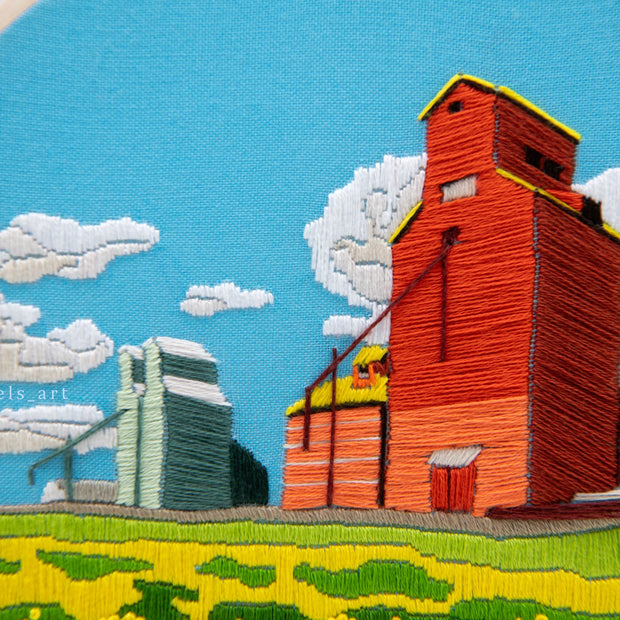 Grain Elevators Embroidery Kit