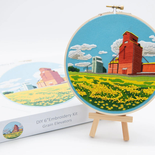 Grain Elevators Embroidery Kit