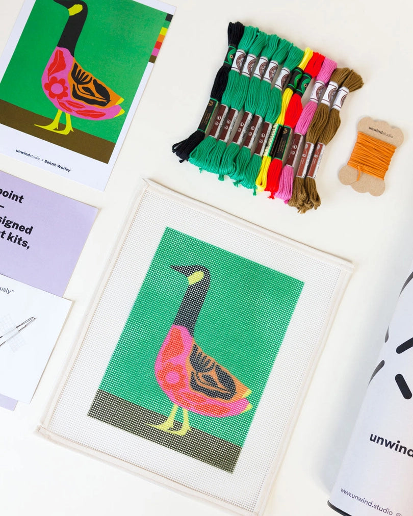 Folk Goose by Bekah Worley Needlepoint Kit