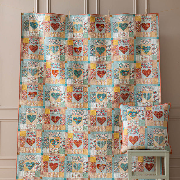 Village Life - Heart of the Village Quilt Kit - Rust / Teal