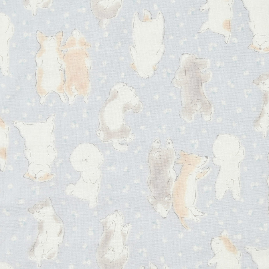 My Family - Double Gauze - Dogs in Blue