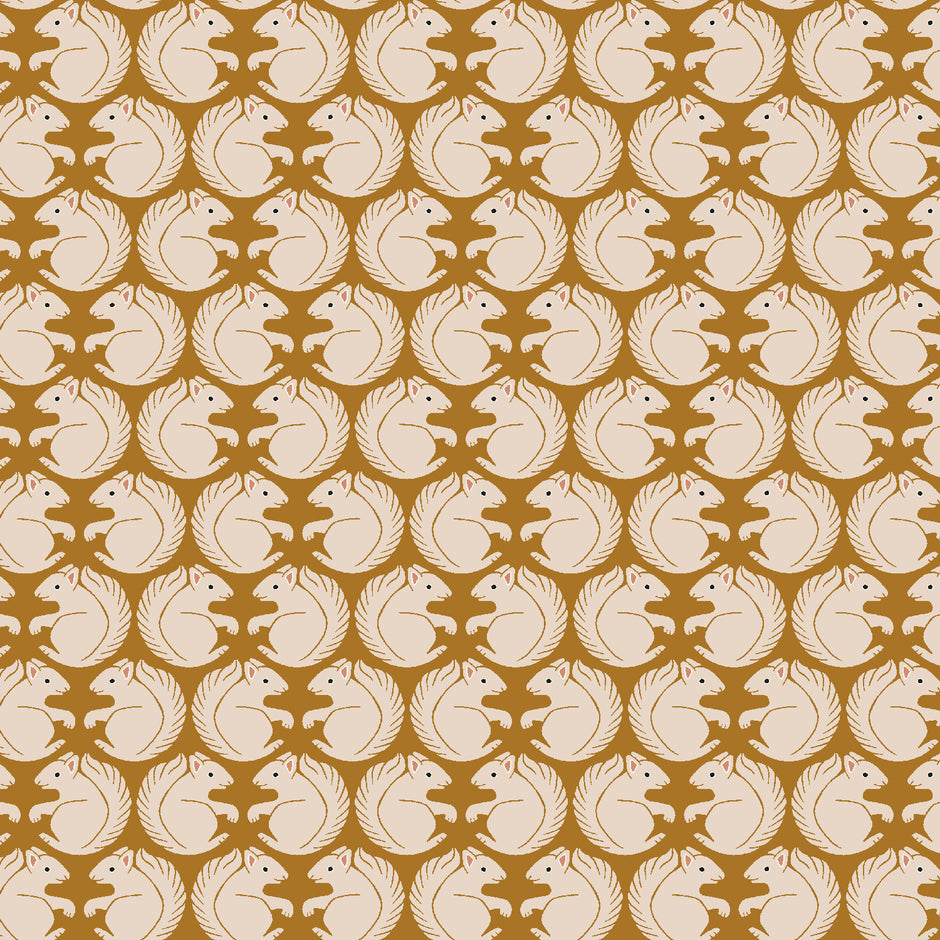 On a Fall Day - Squirrel in Gold