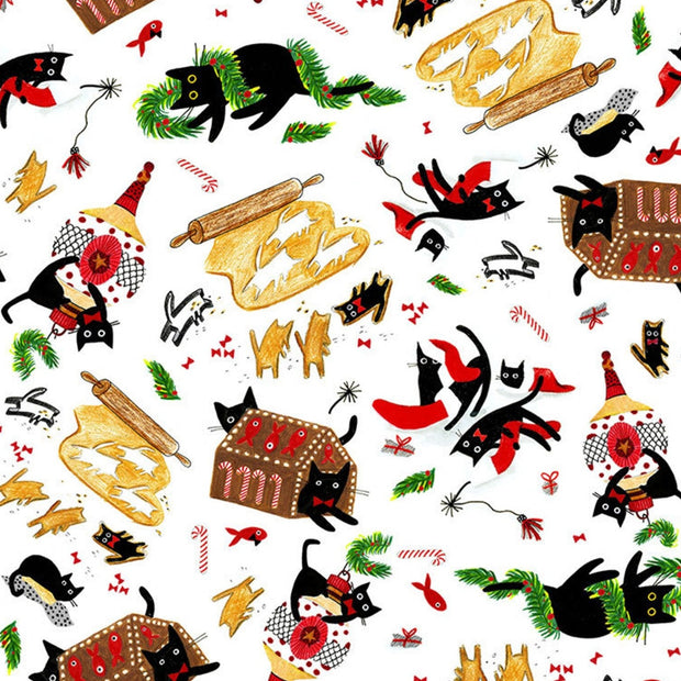 Meowy and Bright - Cats on White