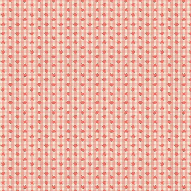 Love and Stitches - Meadow Star Gingham - Peach Jam