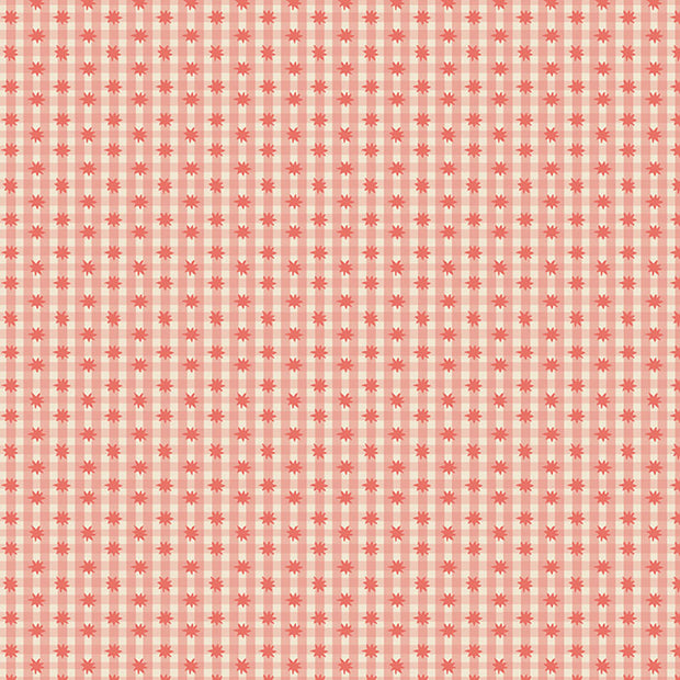 Love and Stitches - Meadow Star Gingham - Peach Jam
